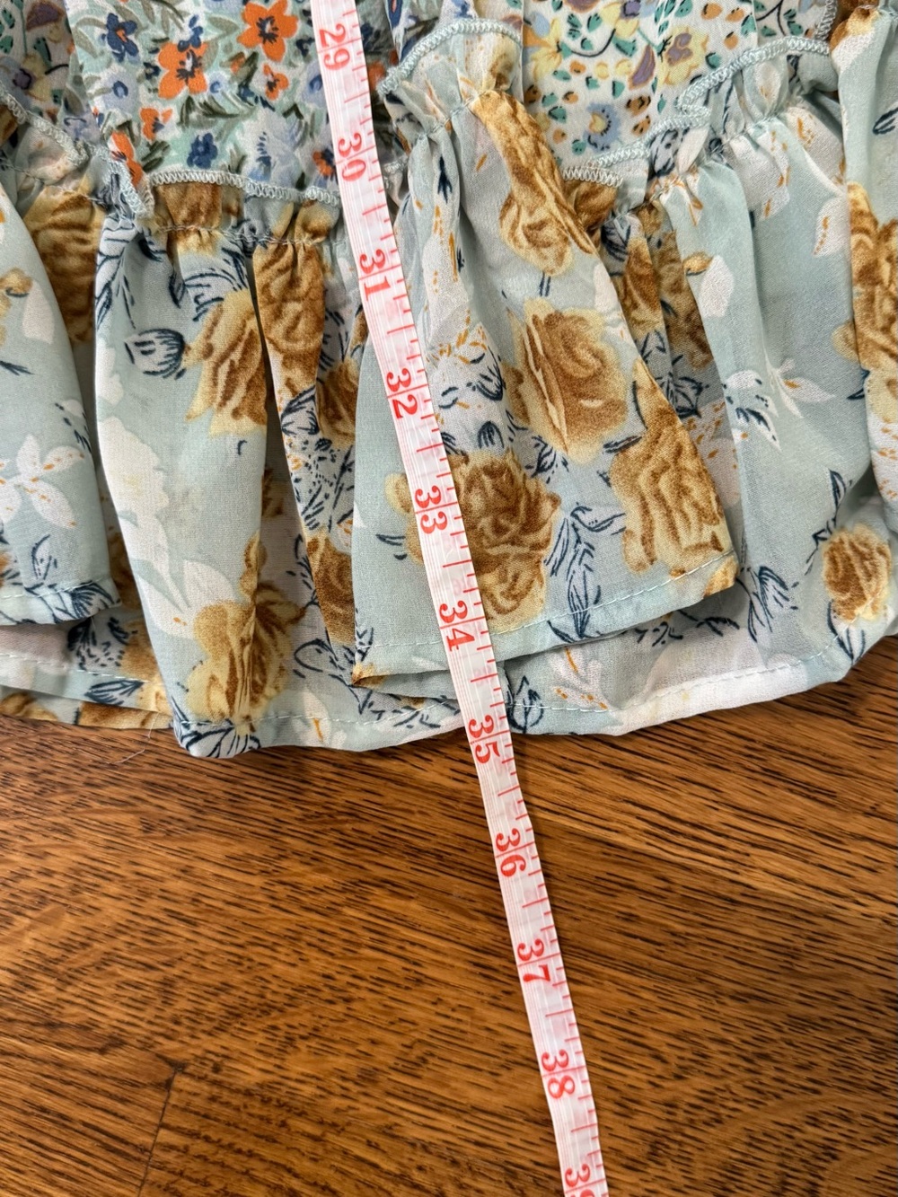 Women’s Sage Floral Feminine Ruffle Dress Size Small Romantic Cottagecore - Picture 7 of 8